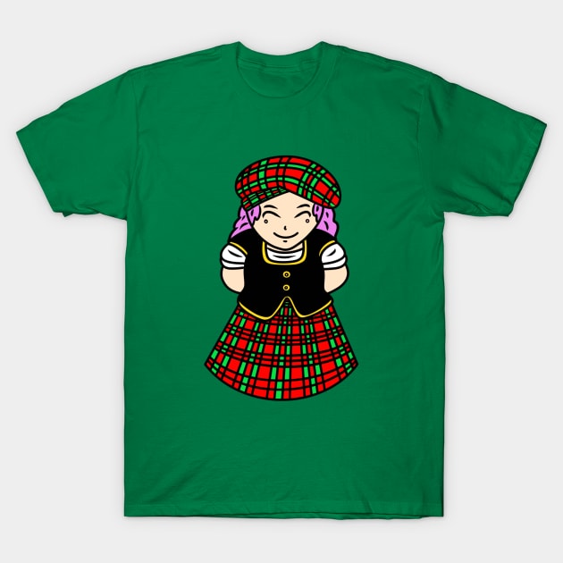 Chibi Scottish girl T-Shirt by Andrew Hau